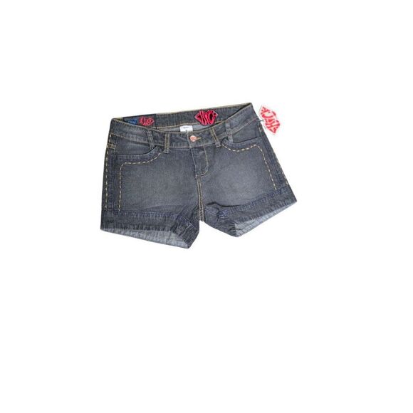 Chick by Nicky Hilton Distressed Denim Skull Design Shorts Womens Size 27 Black - Picture 2 of 7